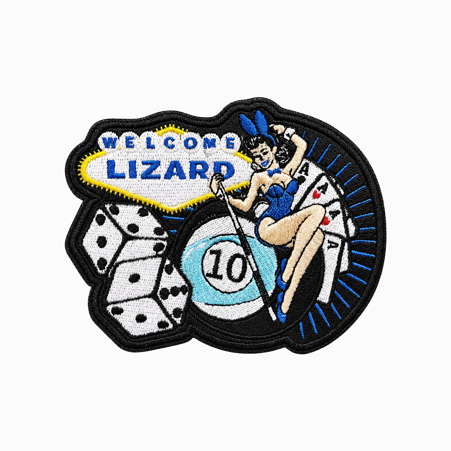 Lizard Embroidered Cue Case Sticker