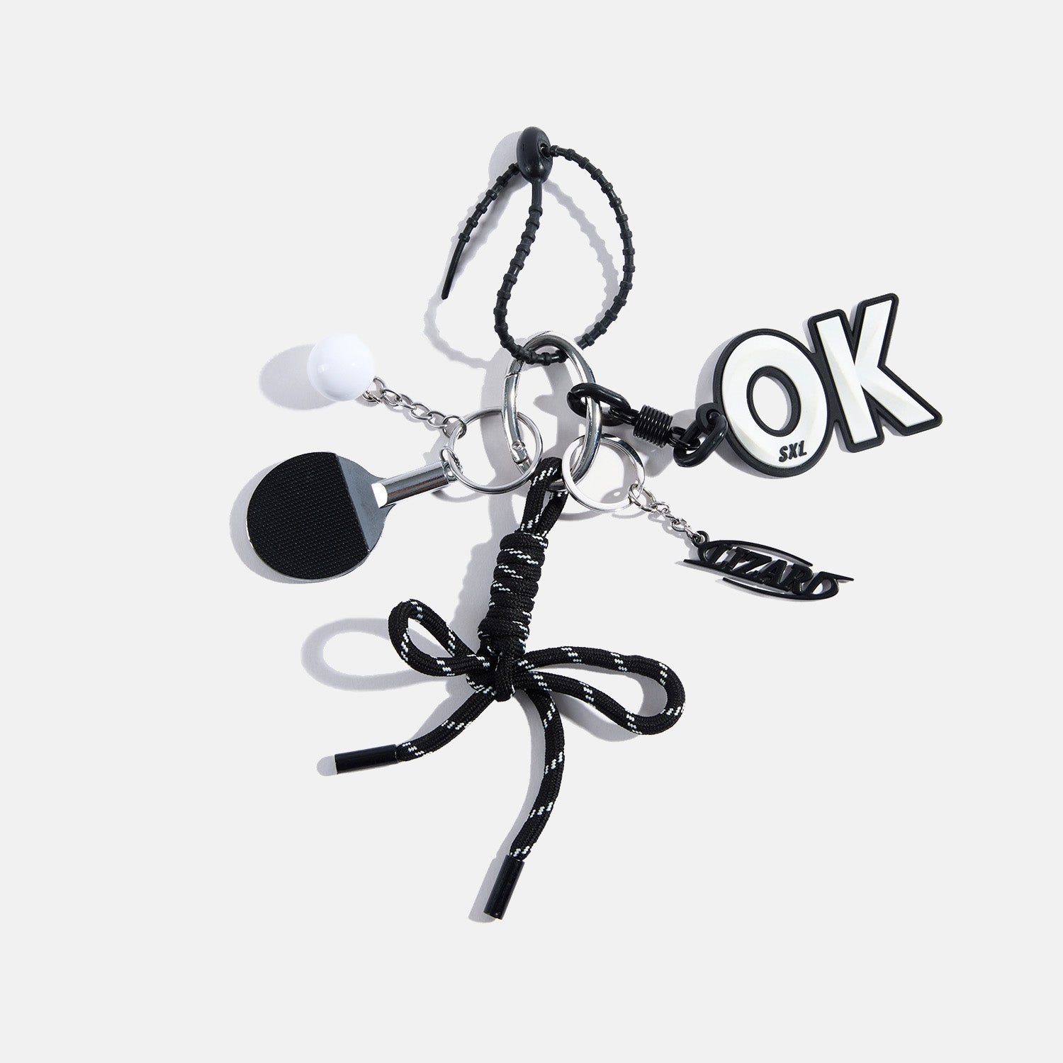 Black and White Sporty Knot Charm