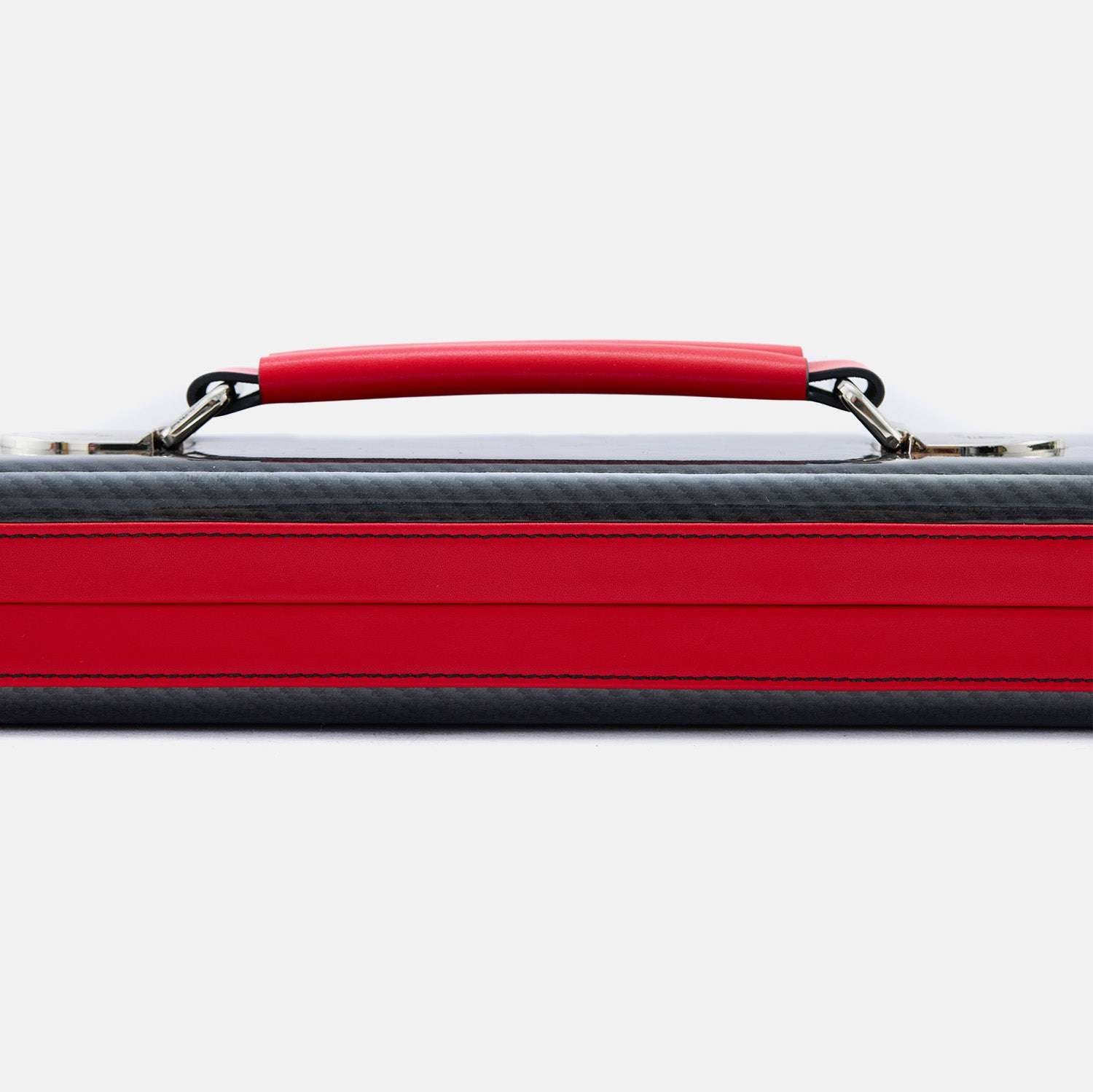Carbon fiber 3 slots snooker cue case-Red