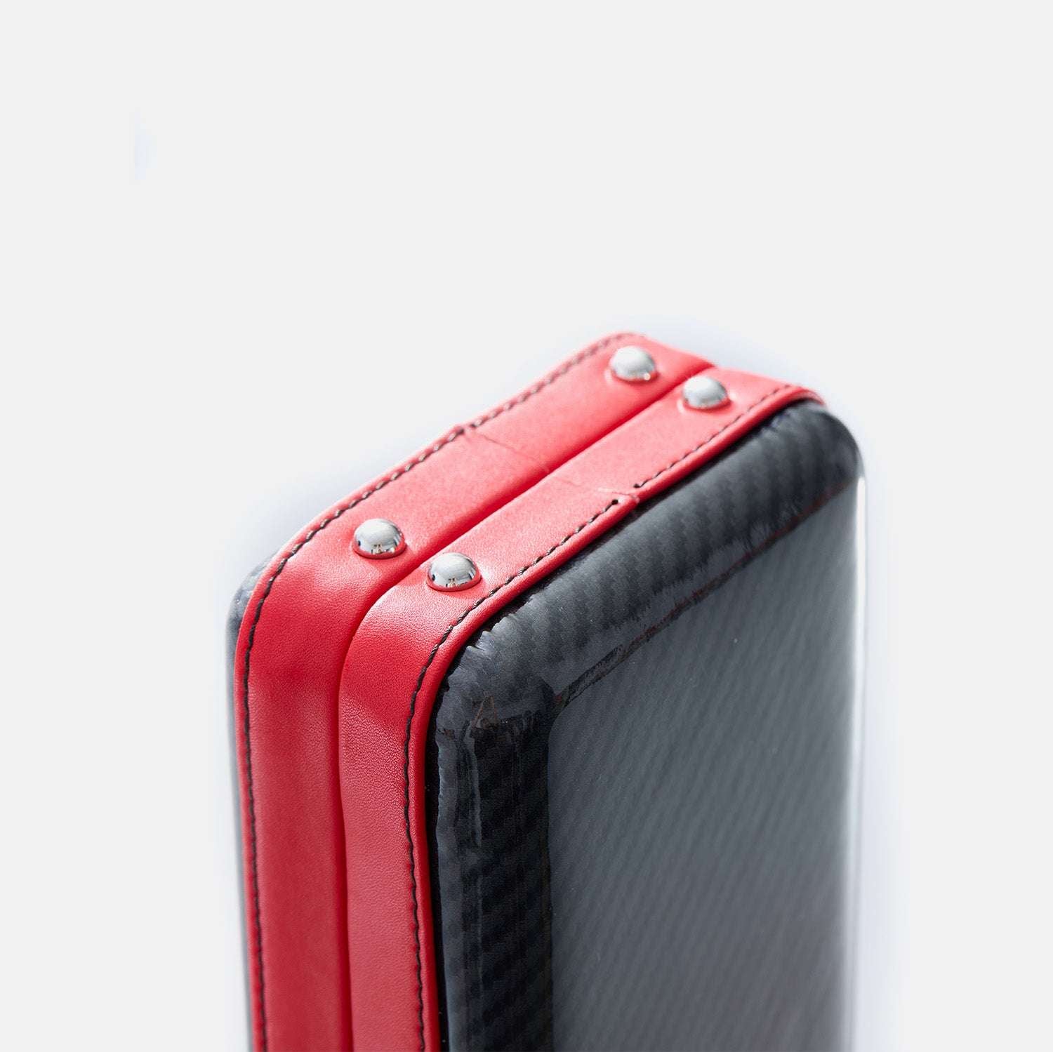 Carbon fiber 3 slots snooker cue case-Red