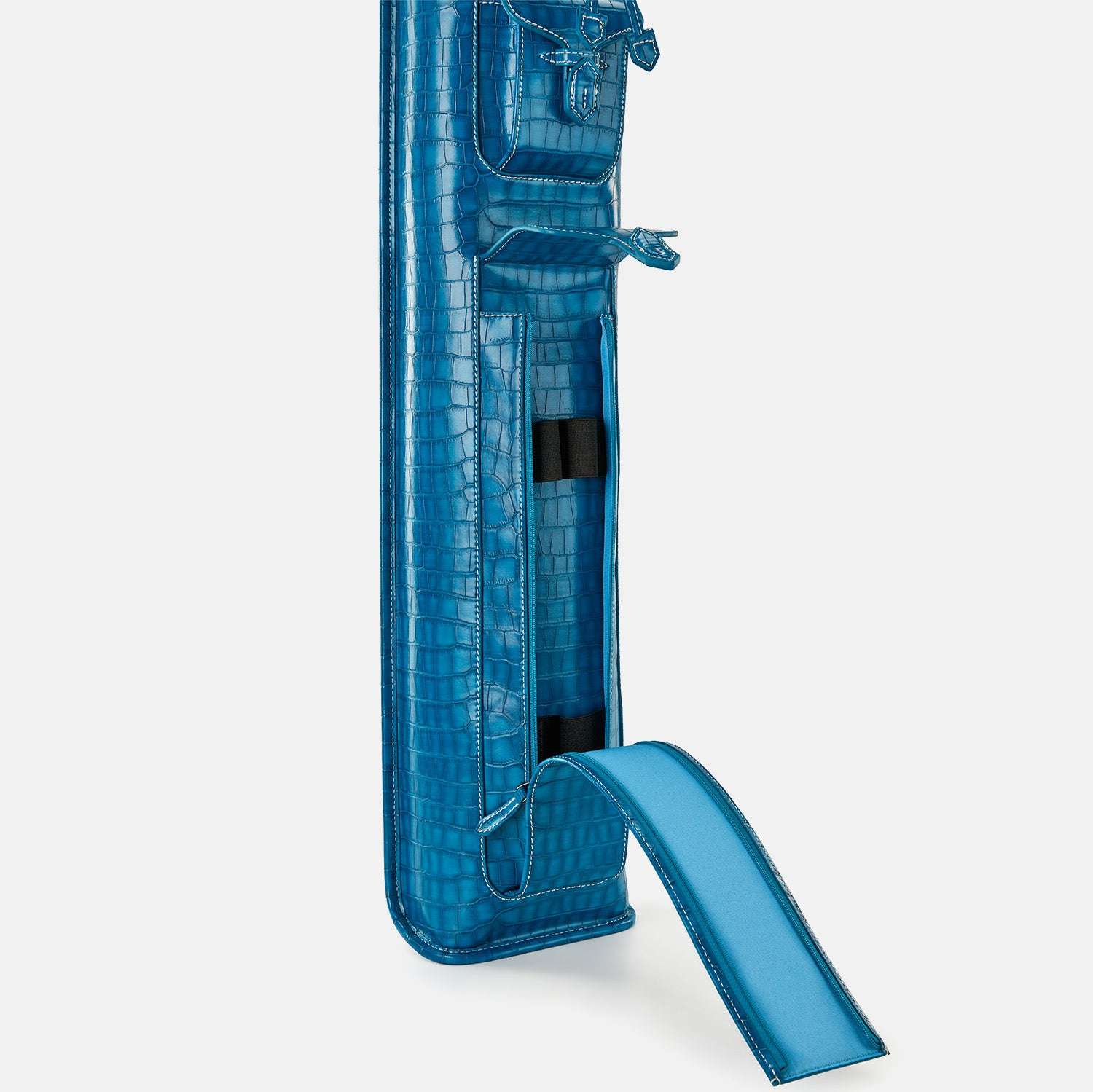 Piaget crocodile pattern cue bag-Blue