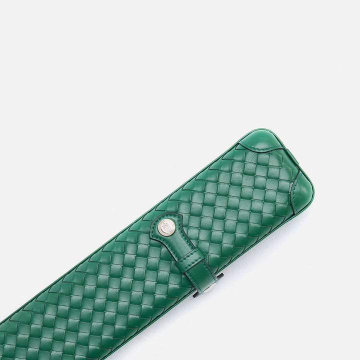 Weaving pattern snooker cue case-Green