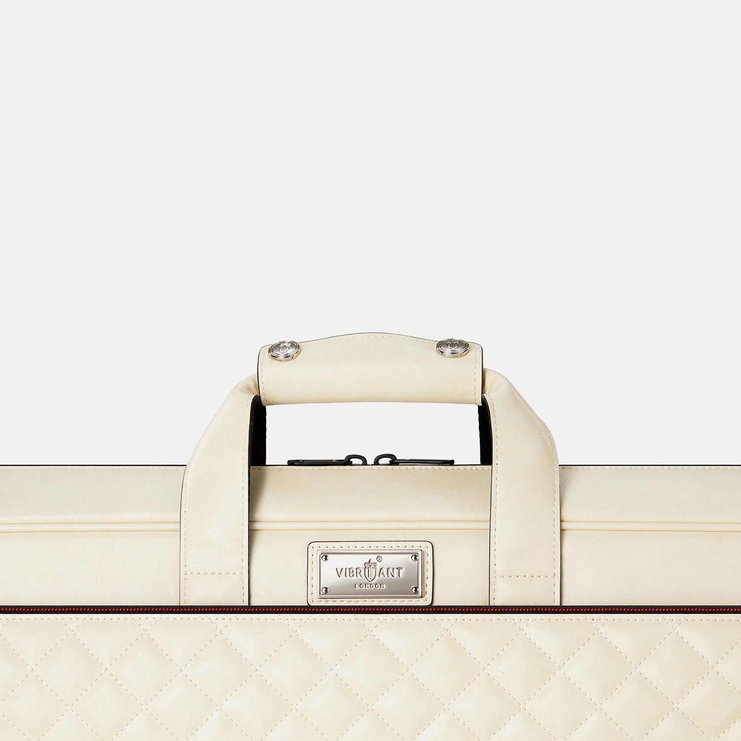 White cue case with a visible brand logo on a white background