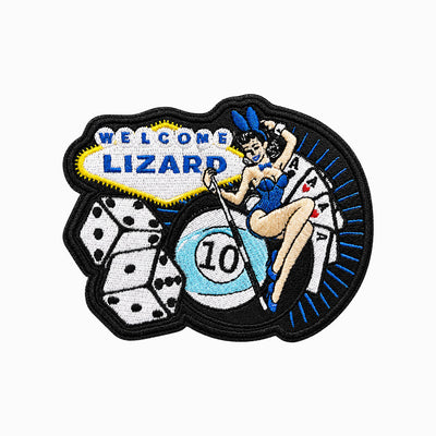 Lizard Embroidered Cue Case Sticker