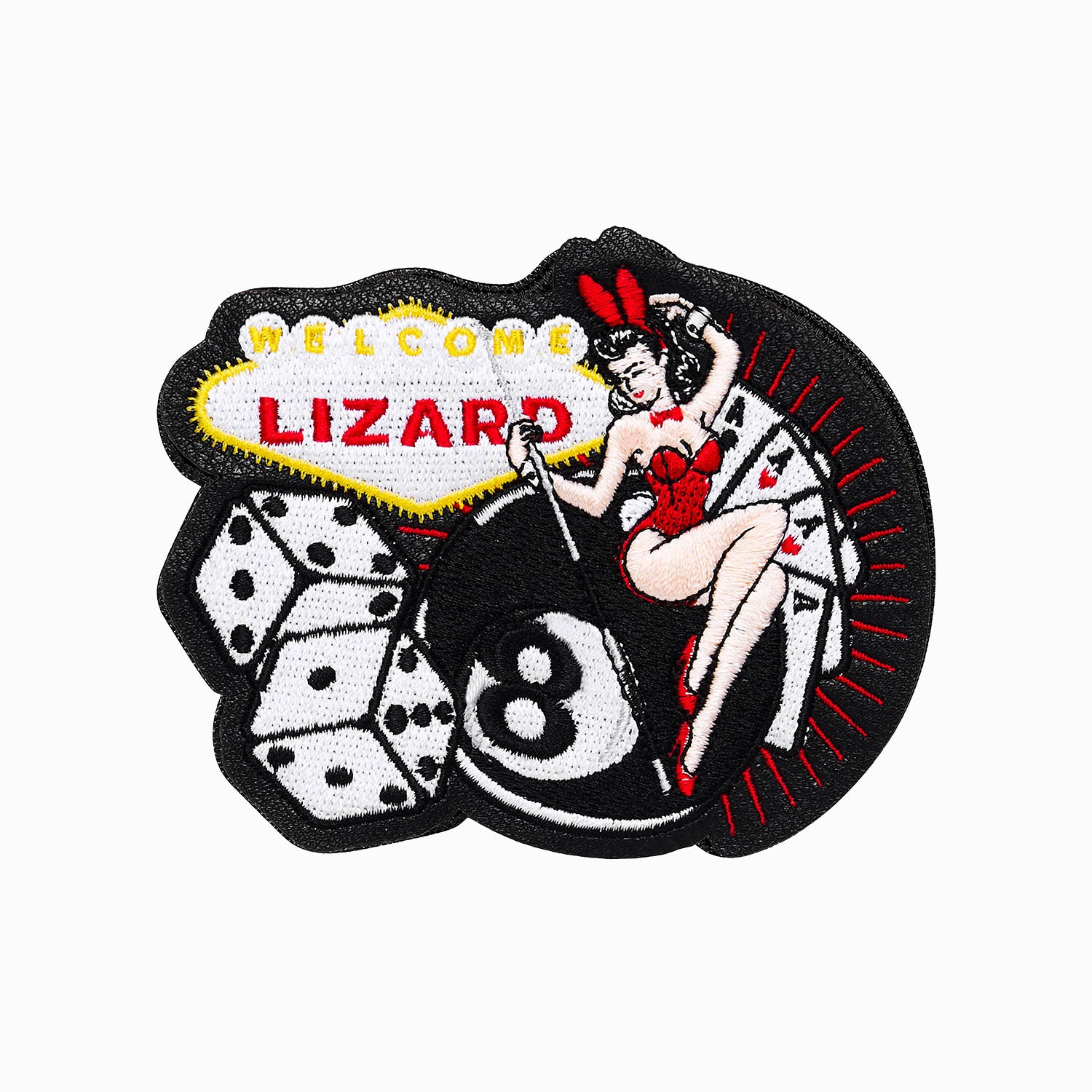 Lizard Embroidered Cue Case Sticker